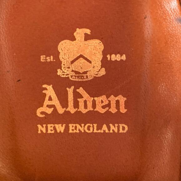 ALDEN Size 10 Black Perforated Cordovan Leather Wingtip Oxford Lace-Up Shoes - Picture 7 of 8